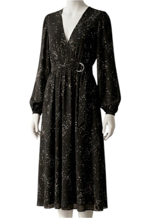 A.L.C. Dresses & Skirts - A.L.C Samantha Midi Black Dress with Multicolor Speckles, long Sleeve, 100% silk